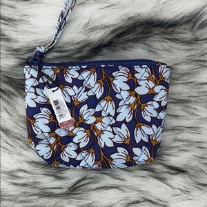 Elegant Floral Blue Wristlet Clutch
